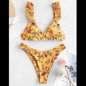 Zaful yellow foral bikini